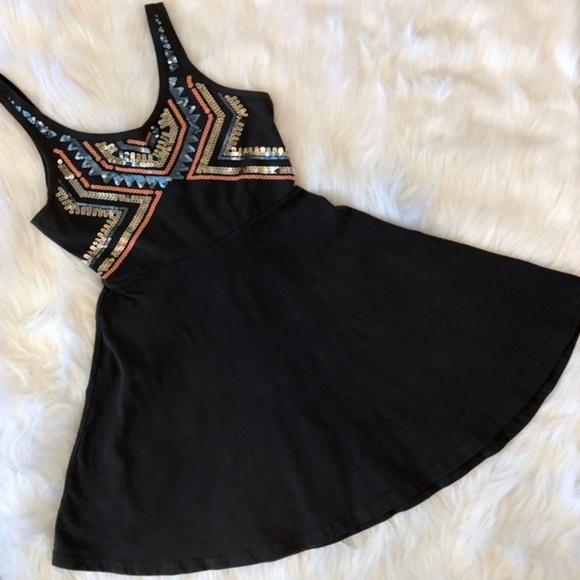 NEW Express Sequin Pattern Fit & Flare Mini Dress - Picture 5 of 8